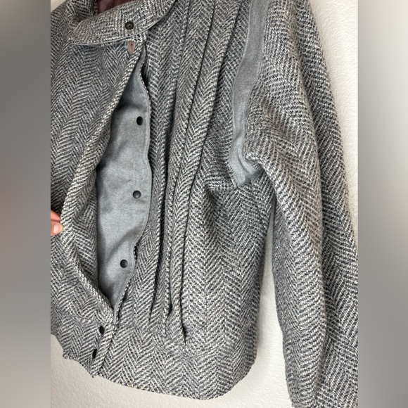 JOCARDI VINTAGE Varsity Tweed Heavyweight Layered Pleated Designer Jacket Coat - Picture 5 of 11